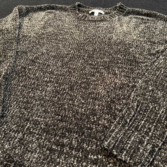 Seven 7 Womens Medium Brown Grey Crewneck Sweater Cozy Knit Lounge Soft Plush - Picture 2 of 9